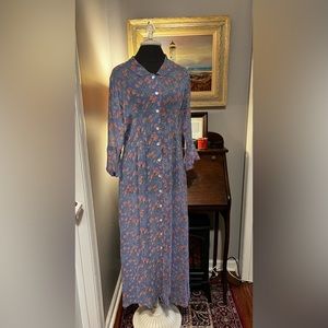 Vintage Dress Blue Floral